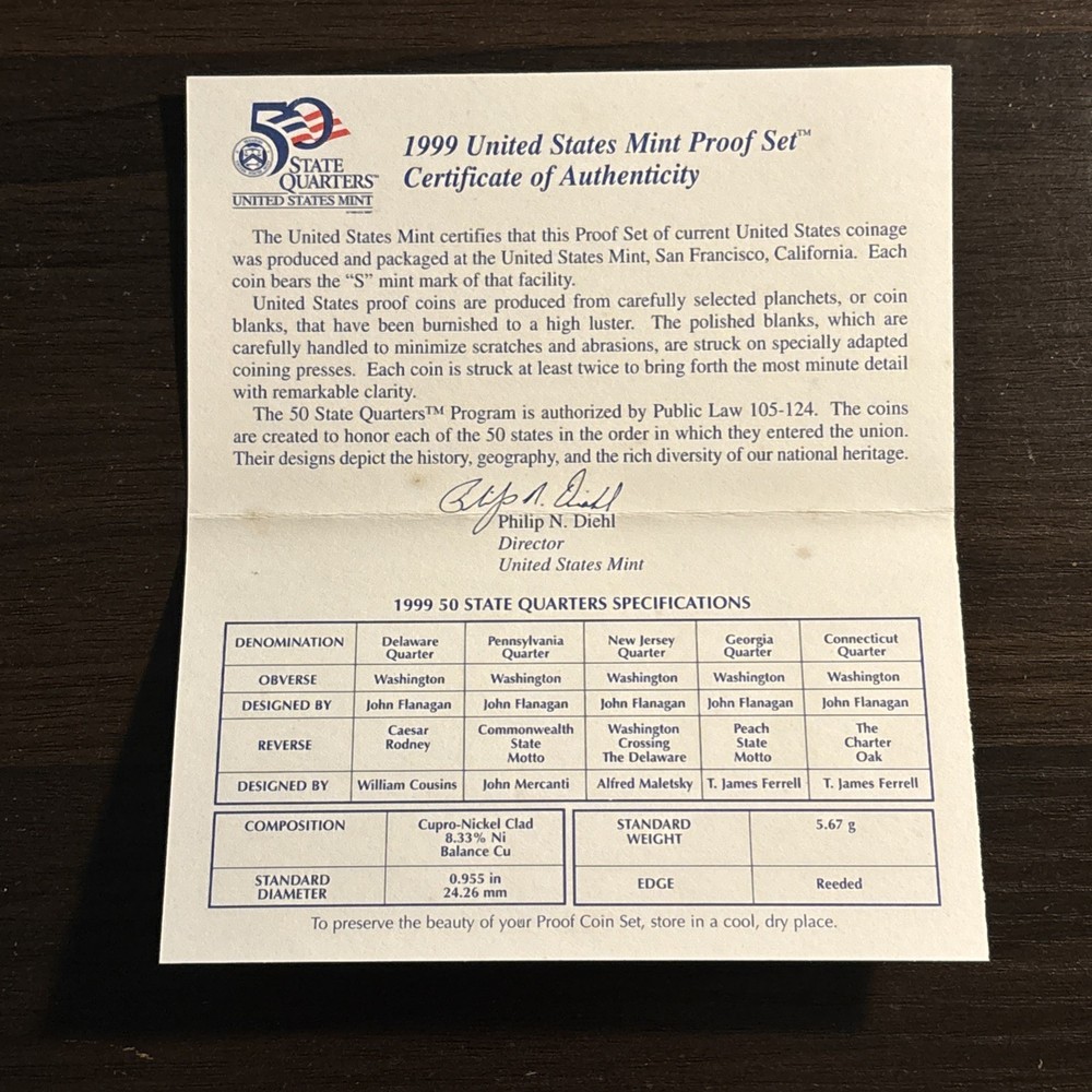 1999 Proof Set - 9 Coin Set