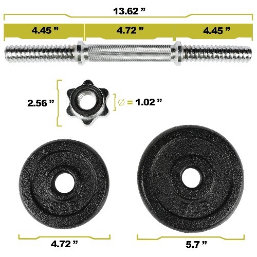 40lb Adjustable Dumbbell Set, Chrome & Black