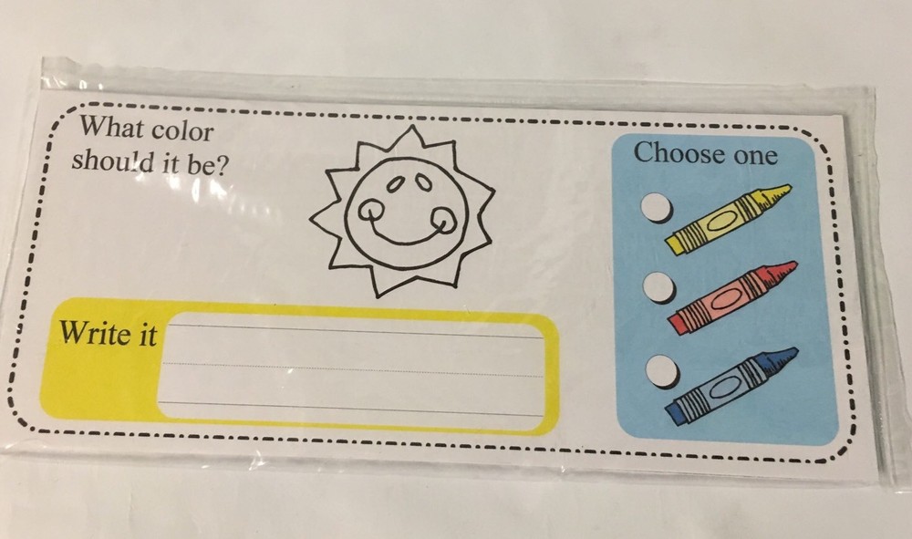 What Color - Wipe & Write Learning Center Activity - 21 Laminated Cards