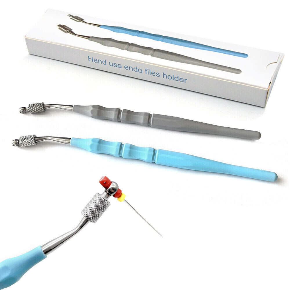 Dental 134℃ Autoclaved Simple Structure Endo File Holder Handle Hand Root Grey