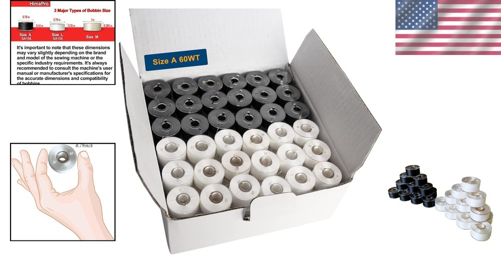 Enhanced 144 Prewound Bobbins - 60 WT Polyester for Top Loading Embroidery Needs