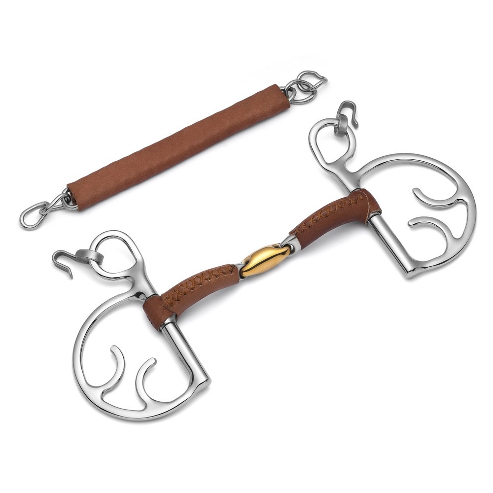 Cavalon Kimberwick Lozenge Leather Covered Curb Bit