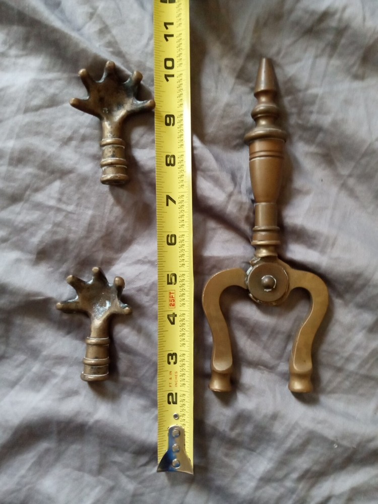 Replacement Handle And Grabbers For Fireplace Tongs Brass