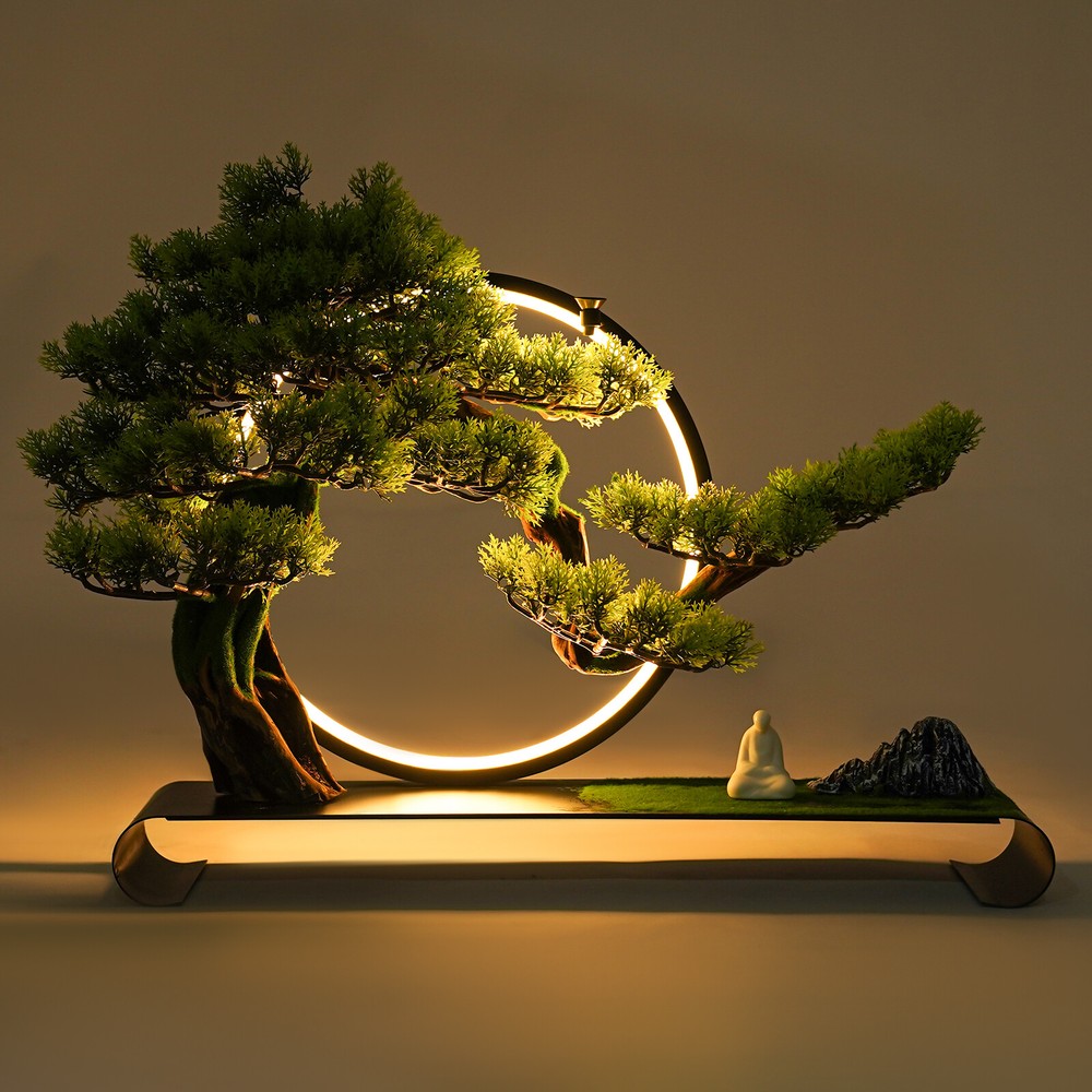 For Backflow Incense Antique Artificial Pine Tree With Lamp Rings Decoration
