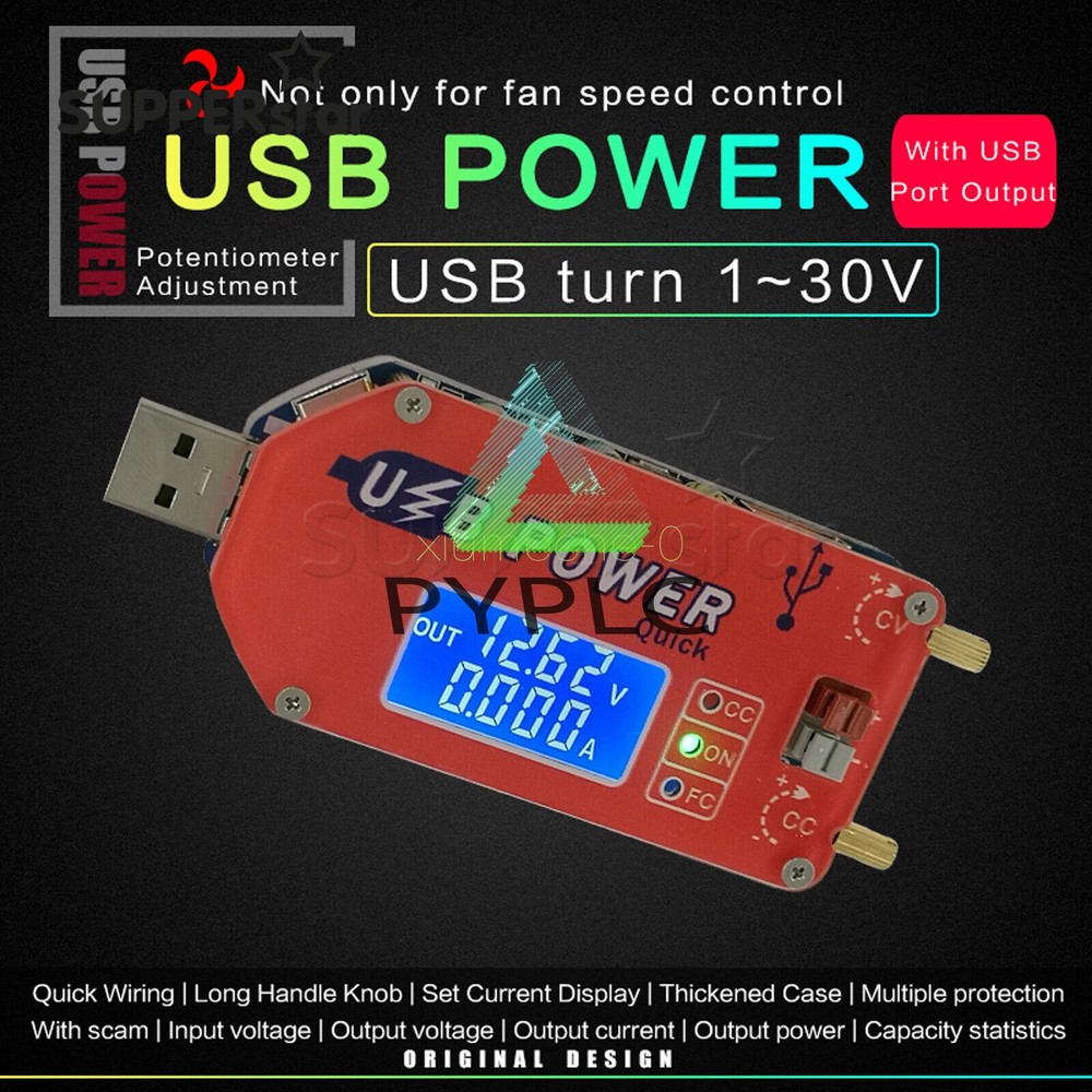 USB Adjustable Step UP Down Power Supply Module 15W Boost Converter LCD Display