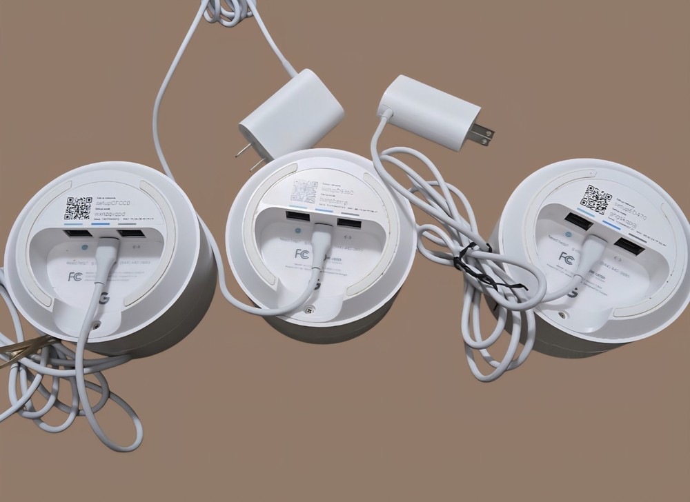Google Wi-Fi Access Points 3-pack Model AC-1304 W/ Adapters Tested & Working