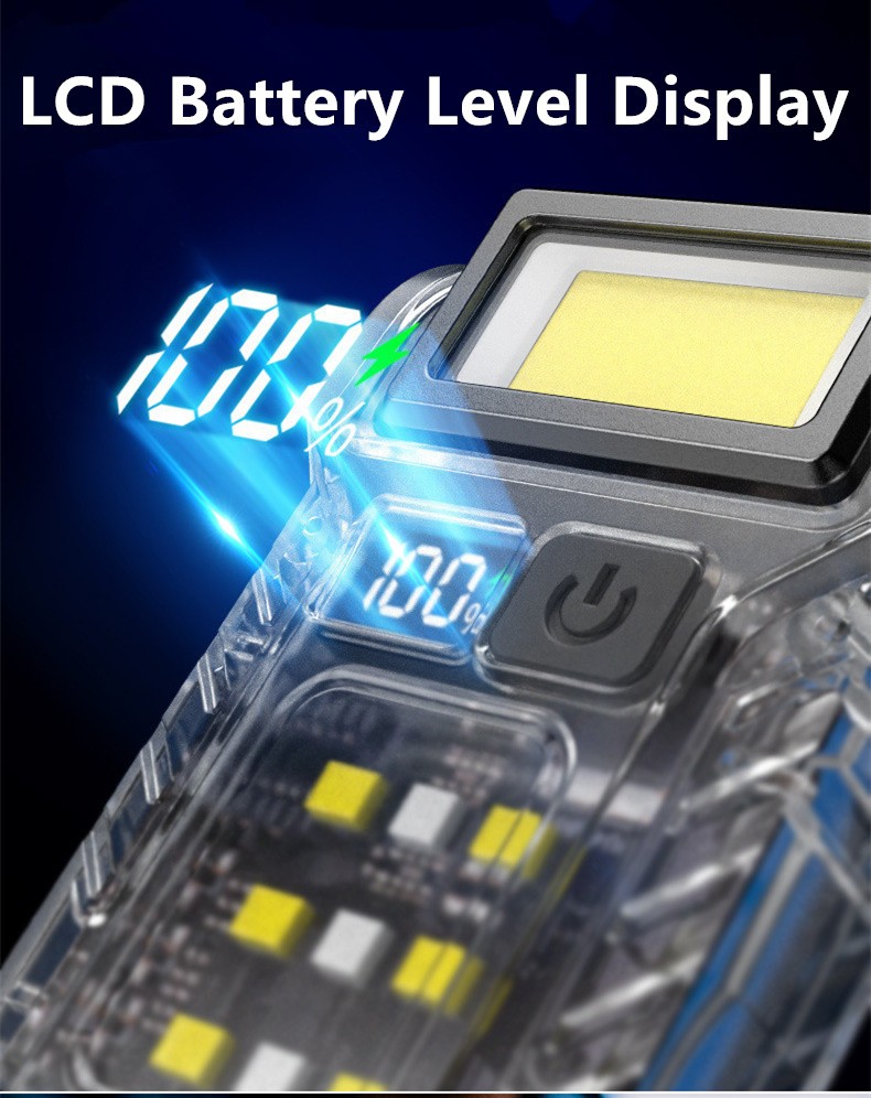 Super Bright 7 Modes Light Magnet Flashlight Pocket Torch Emergency Rechargeable