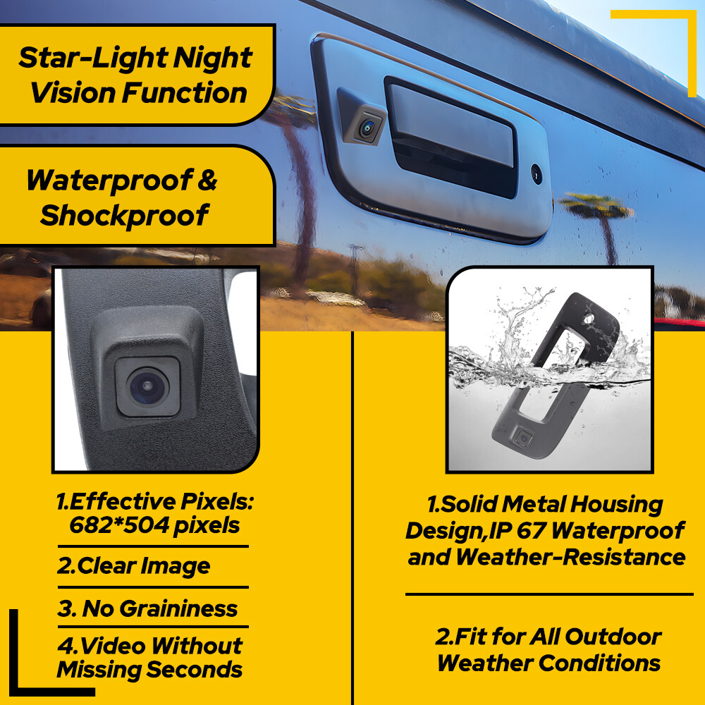 For Chevy Silverado/GMC Sierra Rear View Backup Tailgate Handle Camera 2007-2013