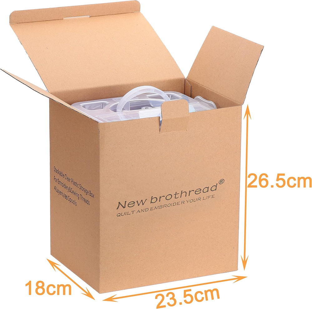 80 Spools 500M Each Embroidery Machine Thread with Clear Plastic Storage Box - C