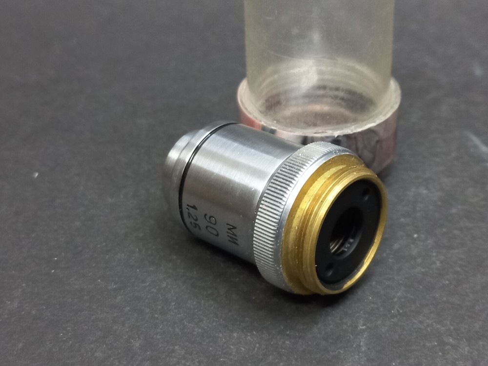 Soviet Vintage Microscope Lens LOMO 90/1,25, USSR Microscope Accessories