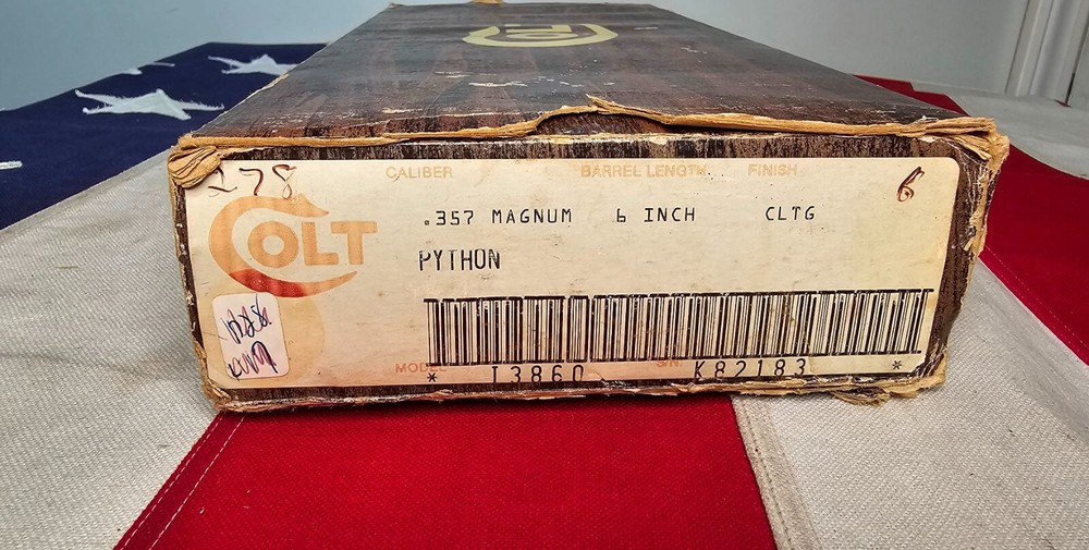 Colt Python 6 Inch Vintage Box, Paperwork, 1978 Manual .357