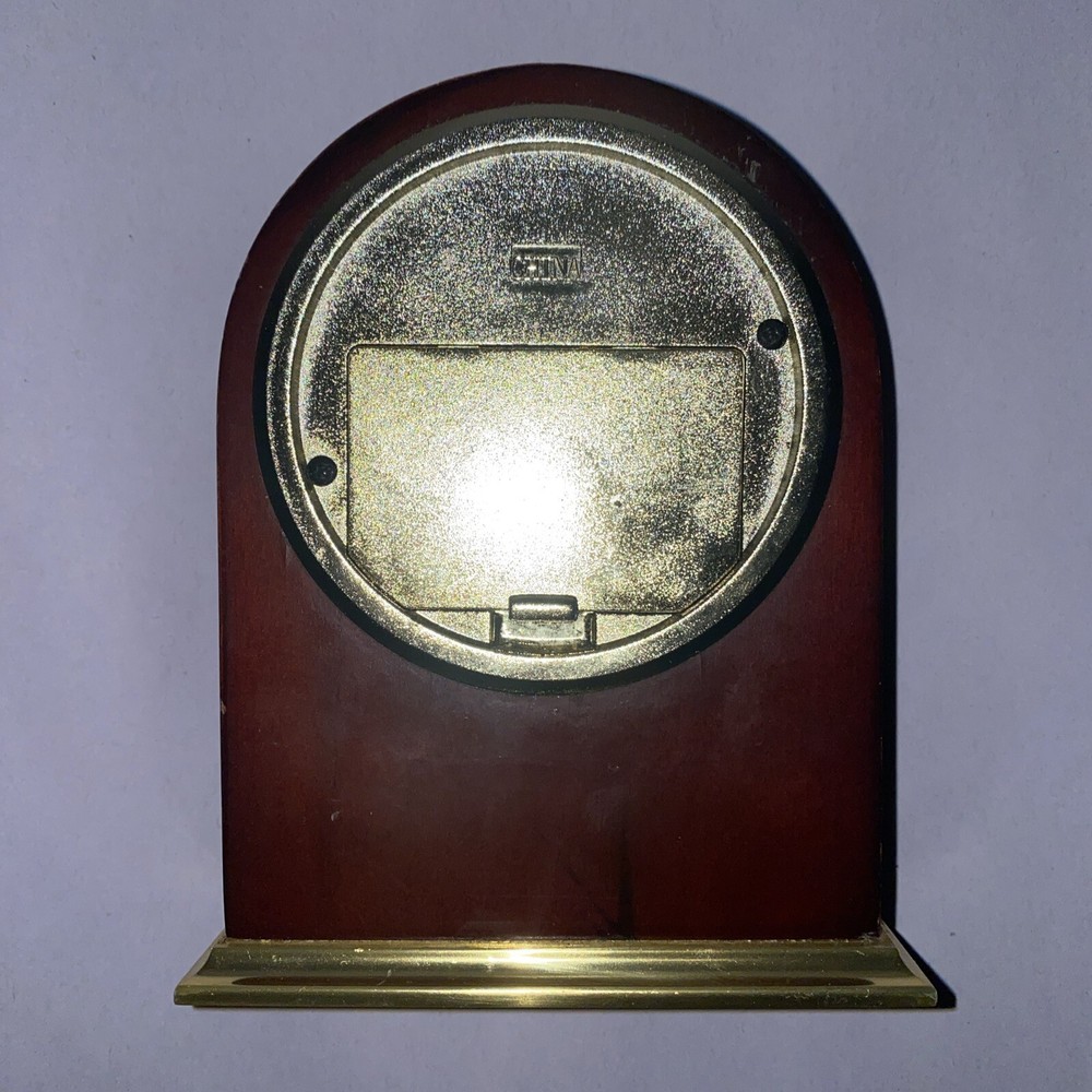 Howard Miller Craven Desk Clock - Redwood & Brass Like