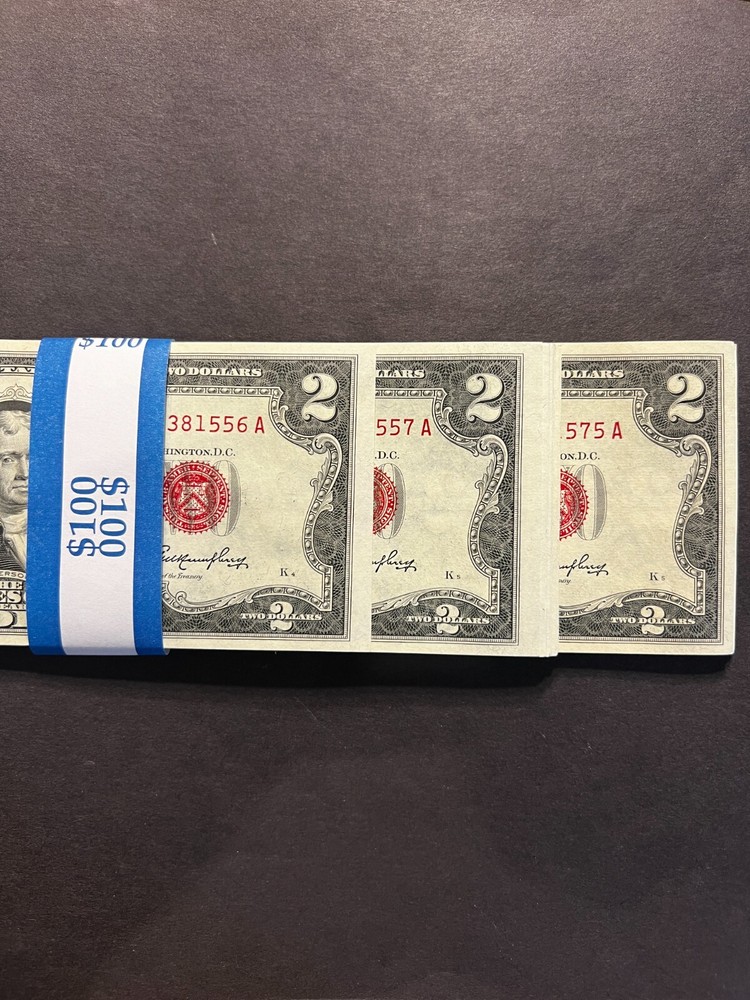 ✯ $2 Red Seal *STAR* Note UNC ✯ Two Dollar Bill From CU Pack Consecutive✯