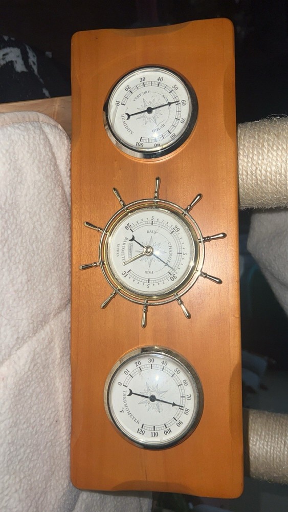 Vintage Barometer, Weather Station, Springfield Temperature Barometer Humidity