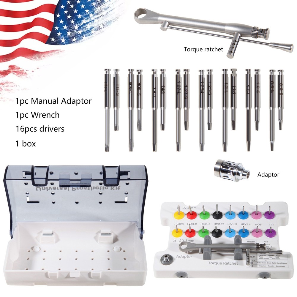 Universal Implant Screwdriver Latch Driver Torque Wrench Prosthetic Kit