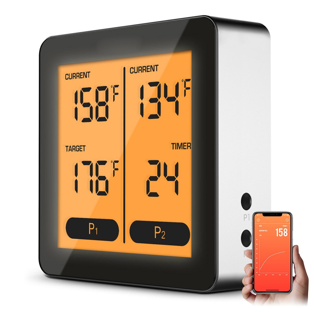 Smart Wireless Meat Thermometer with Dual Probe Bluetooth 100ft Range