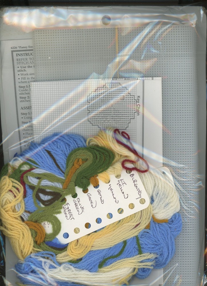 Bucilla Pansy Ensemble Needlepoint Plastic Canvas 7 Projects 10 Mesh KIT