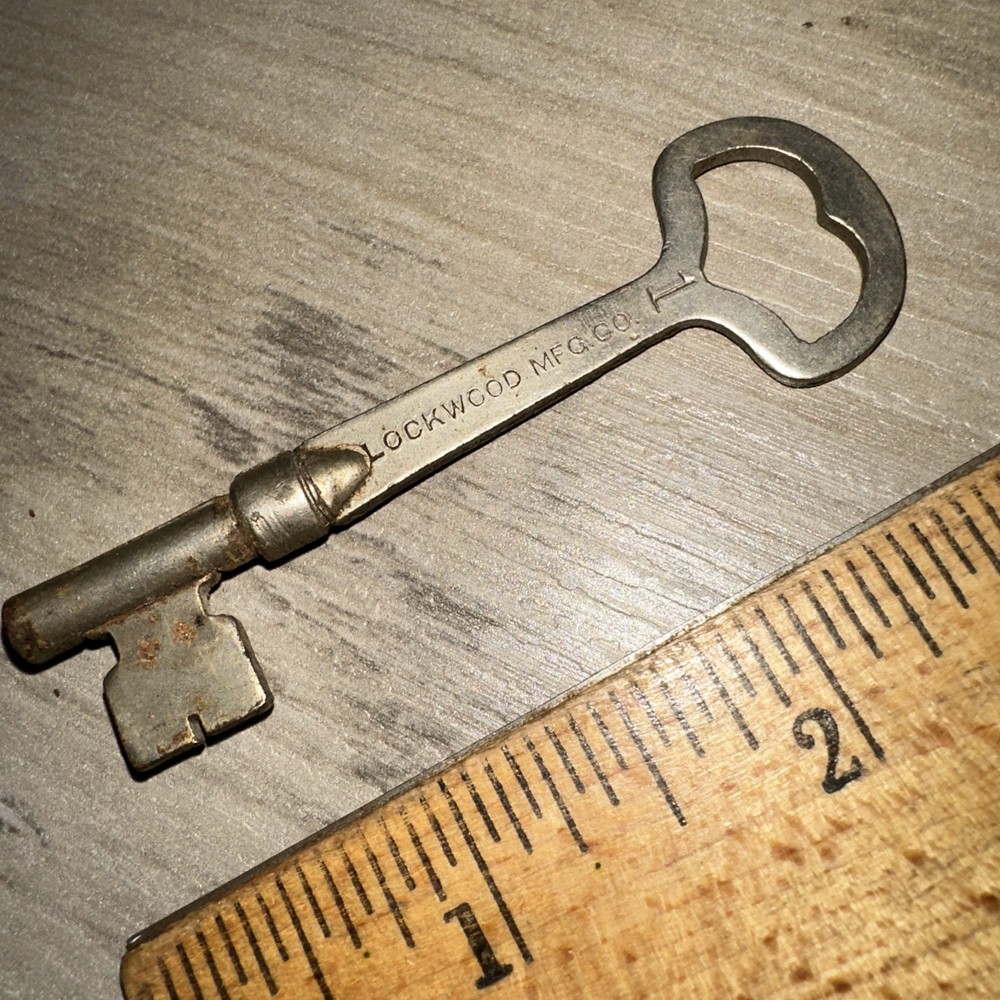 Antique Skeleton Key Lockwood #1 Legit Antique Key! Solid Barrel