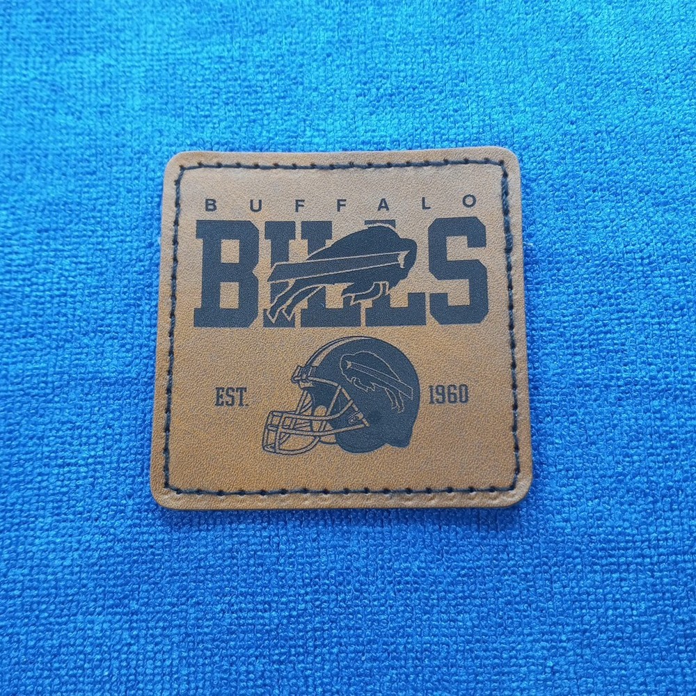 Bills Leather Iron on Patch For Hats And Accessories
