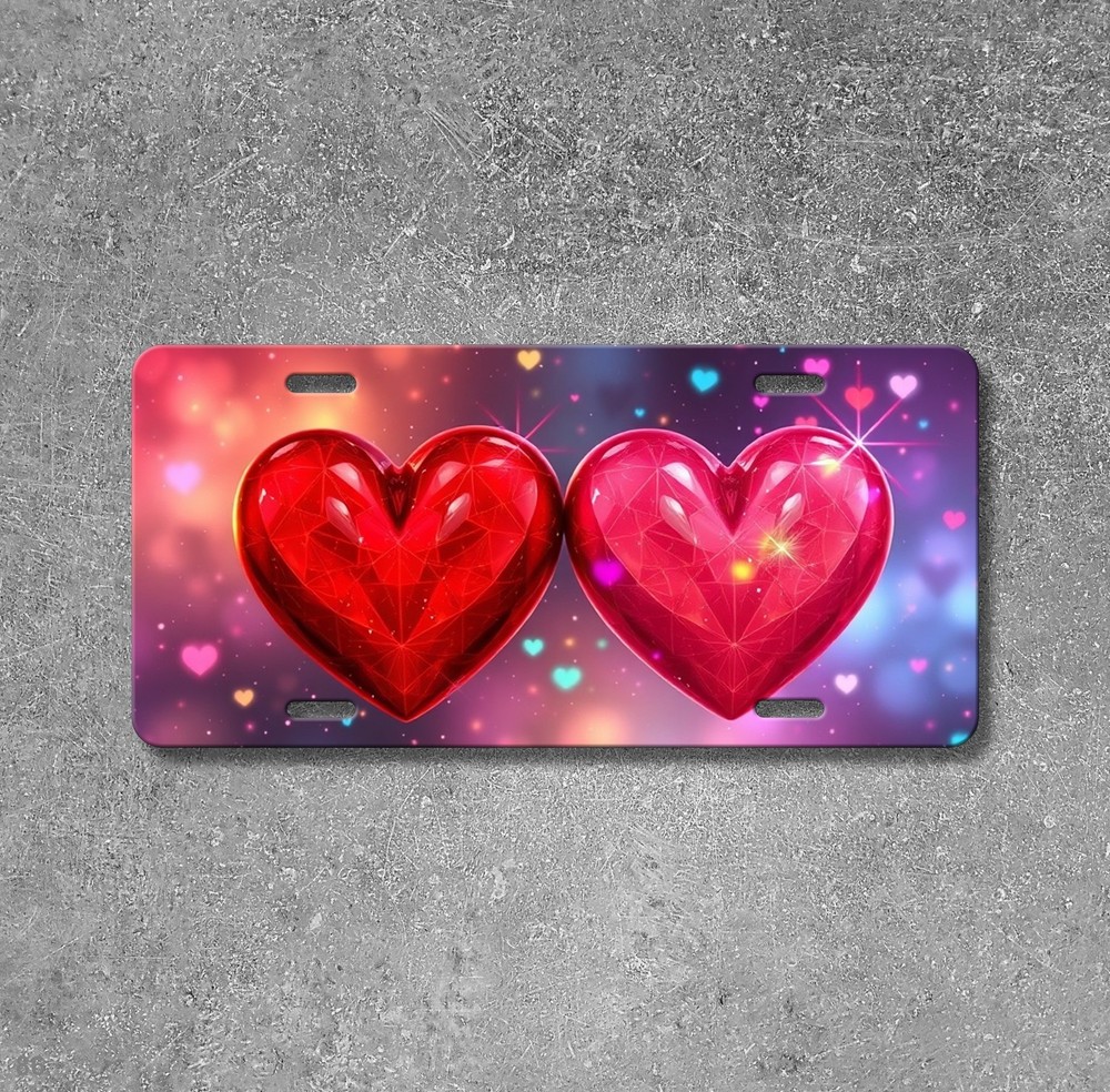 Vibrant Hearts License Plate Customizable Vanity Plate Unique Gift