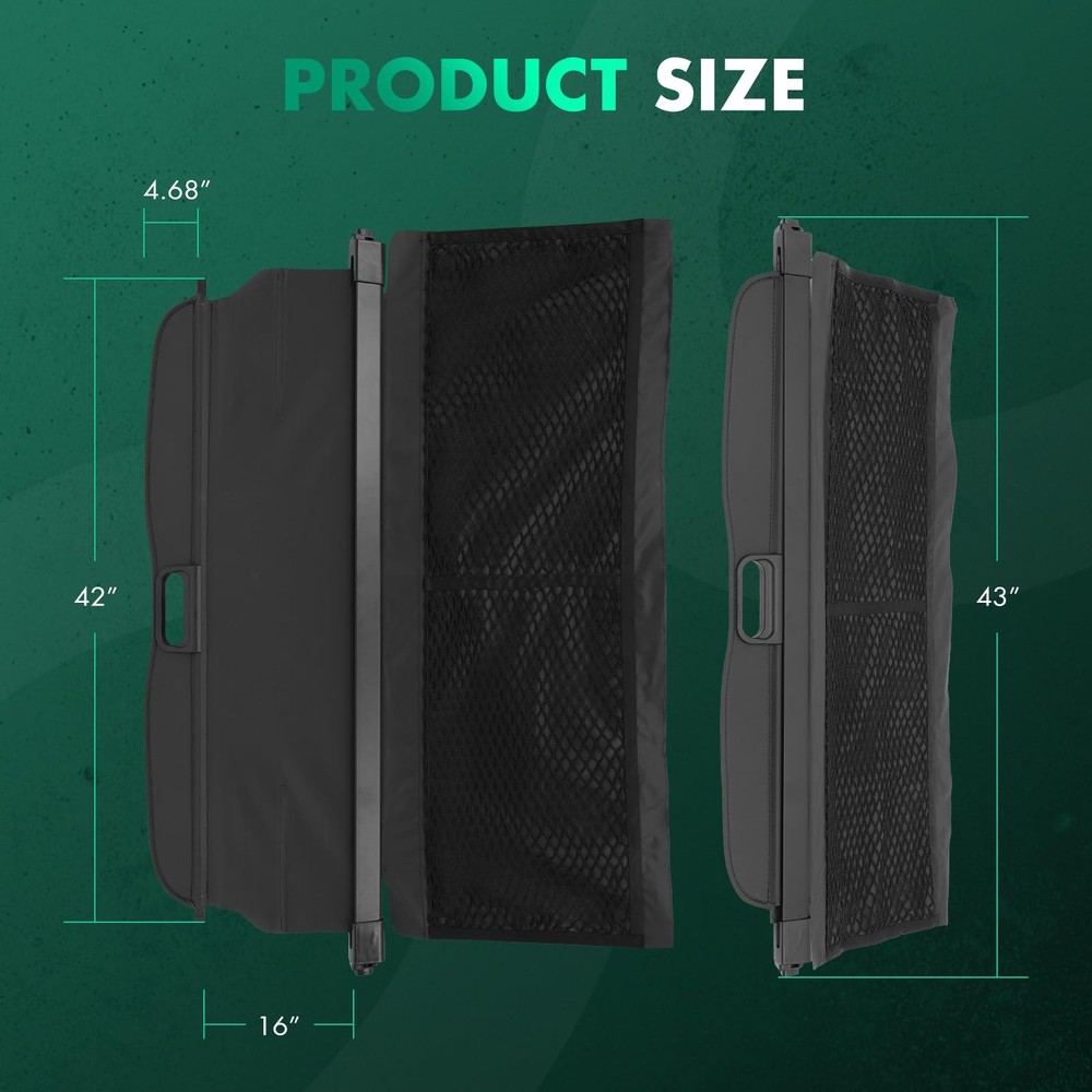 Retractable Rear Cargo Security Shade Cover for 2016-2017