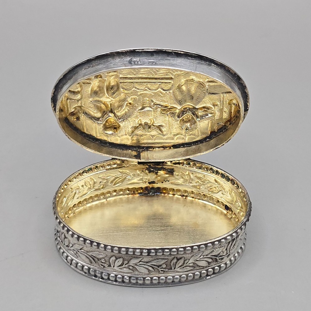 Antique Dutch 800 Silver Pill Box Snuff Box