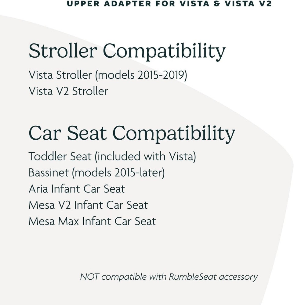 Quick Attach Upper Adapter for Vista Strollers - Comfortable Seat Configurations