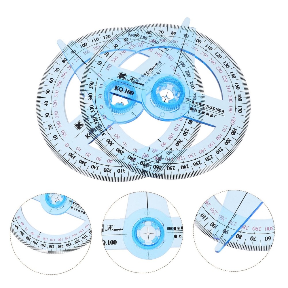 2Pcs Circle Protractor Drafting Tools Protractor Measuring Tool 360-degree Ma...