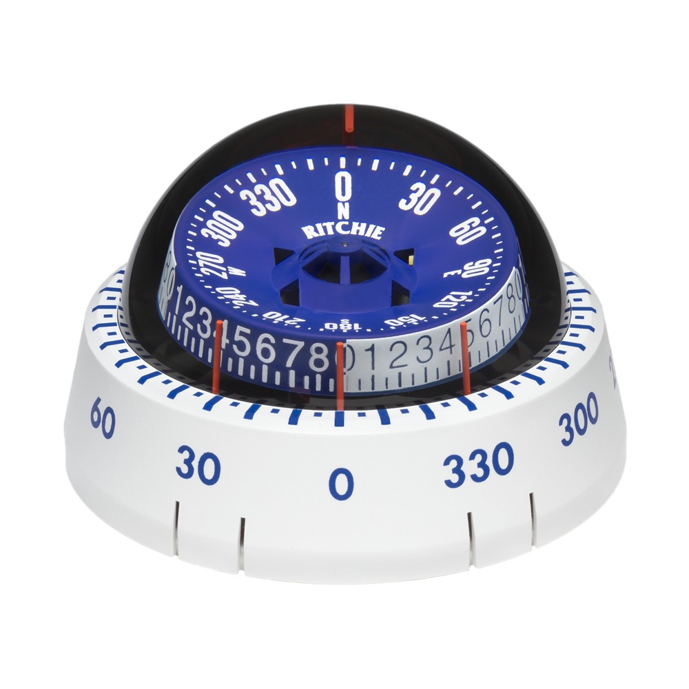 Ritchie XP-98W X-Port Tactician Compass - Surface Mount - White bundle RIT