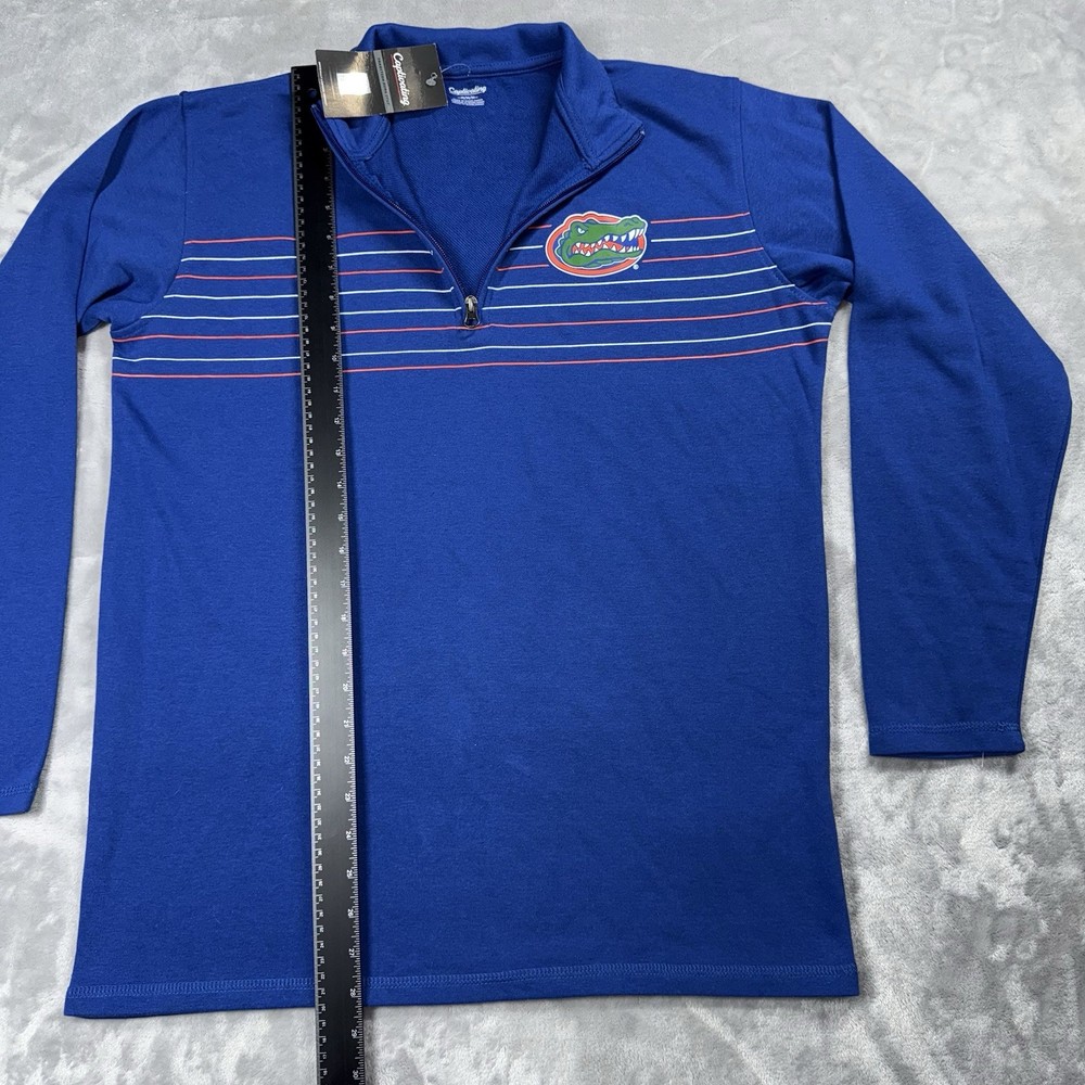 NEW Captivating Medium Quarter Zip Pullover Mens Blue Florida Gators Striped