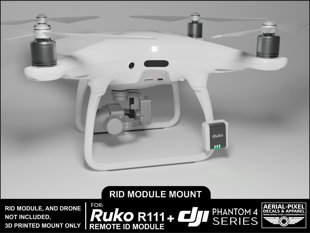 DJI Phantom 4, 3 & 2 Series Ruko R111 Remote ID Module Mount-Module Not Included