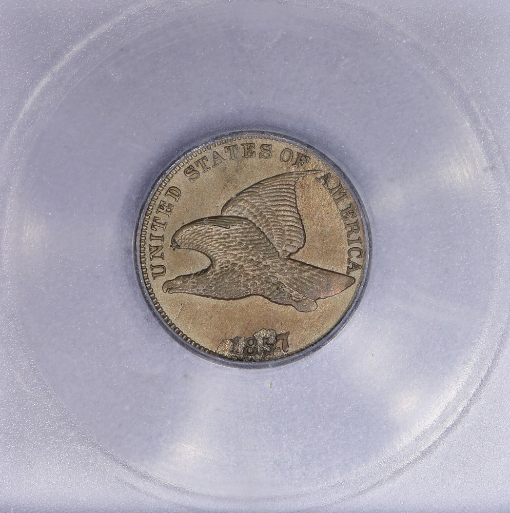 1857 Flying Eagle Cent 1C ICG MS60 Details