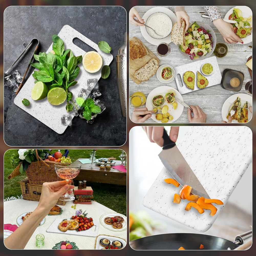 2Pcs Small Cutting Board for Kitchen Plastic Cutting Board Set Dishwasher Safe S