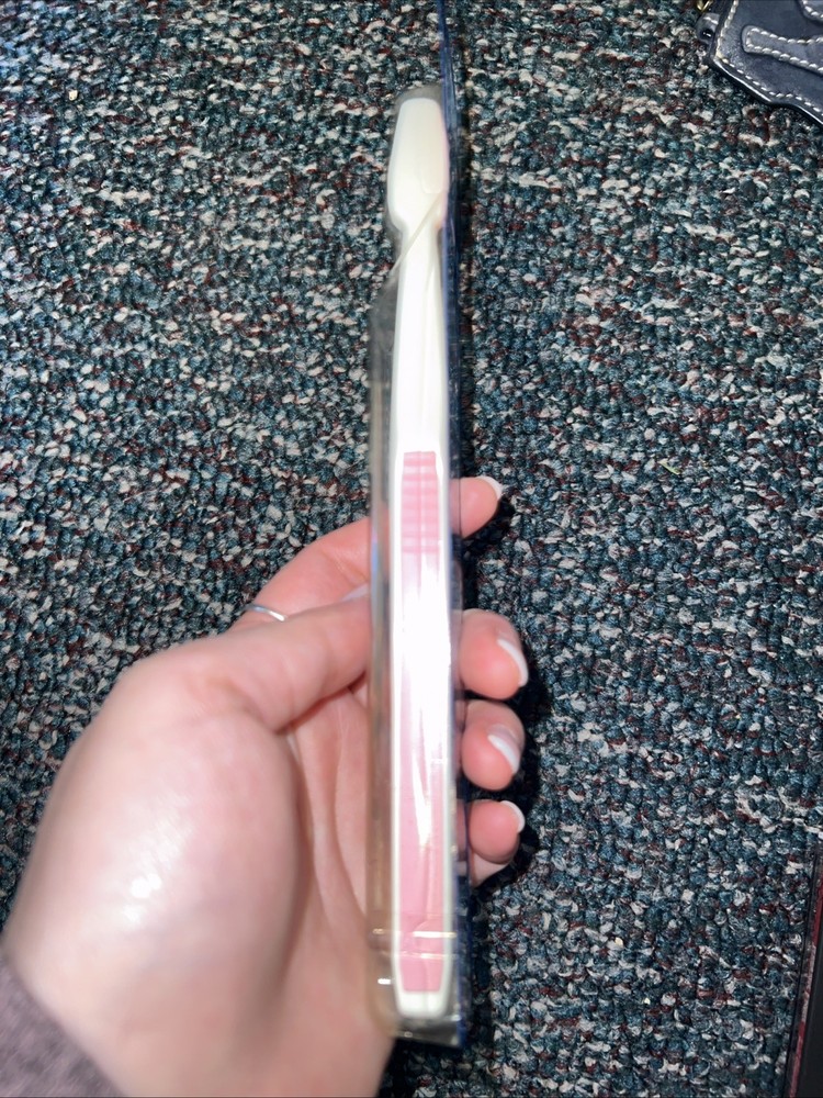 VTG 1992 Crest Complete Toothbrush White Pink Rippled Extra Soft Large