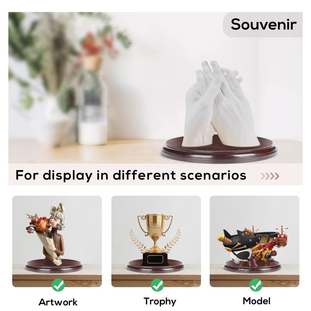 Falling in Art Wood Round Base-Hand Casting Structure Base, DIY Crafts, Keeps...