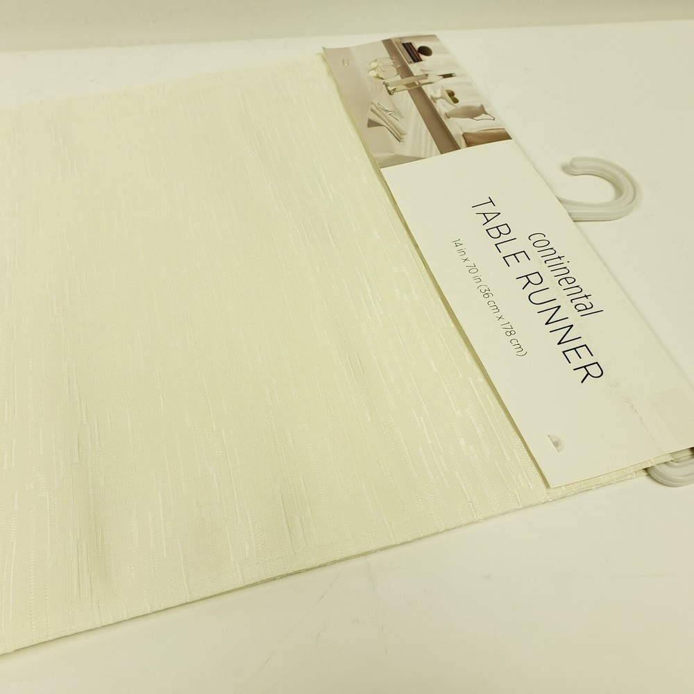 Cream Continental Collection Table Runner Bardwil Linens 14"x70" 100% Polyester