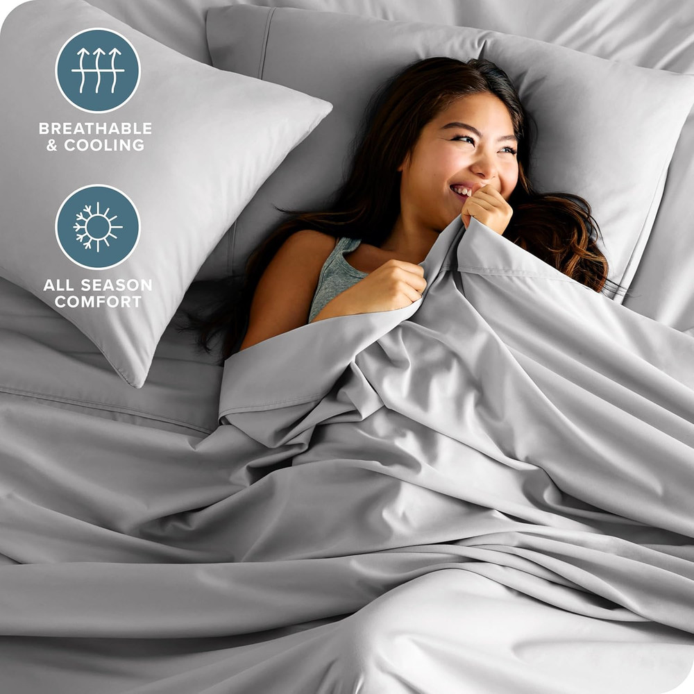 Queen Sheet Set - Luxury 1800 Ultra-Soft Microfiber - Double Brushed - Deep Pock