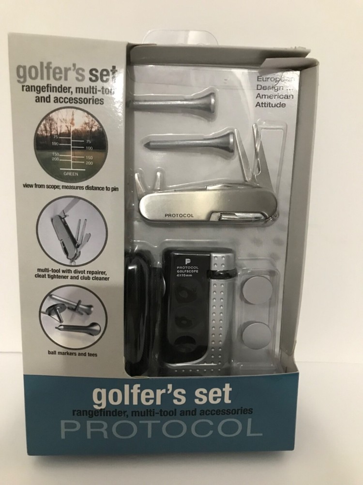 Protocol Golfers Multi Tool Set Rangefinder And Accessories Golfing golf tech