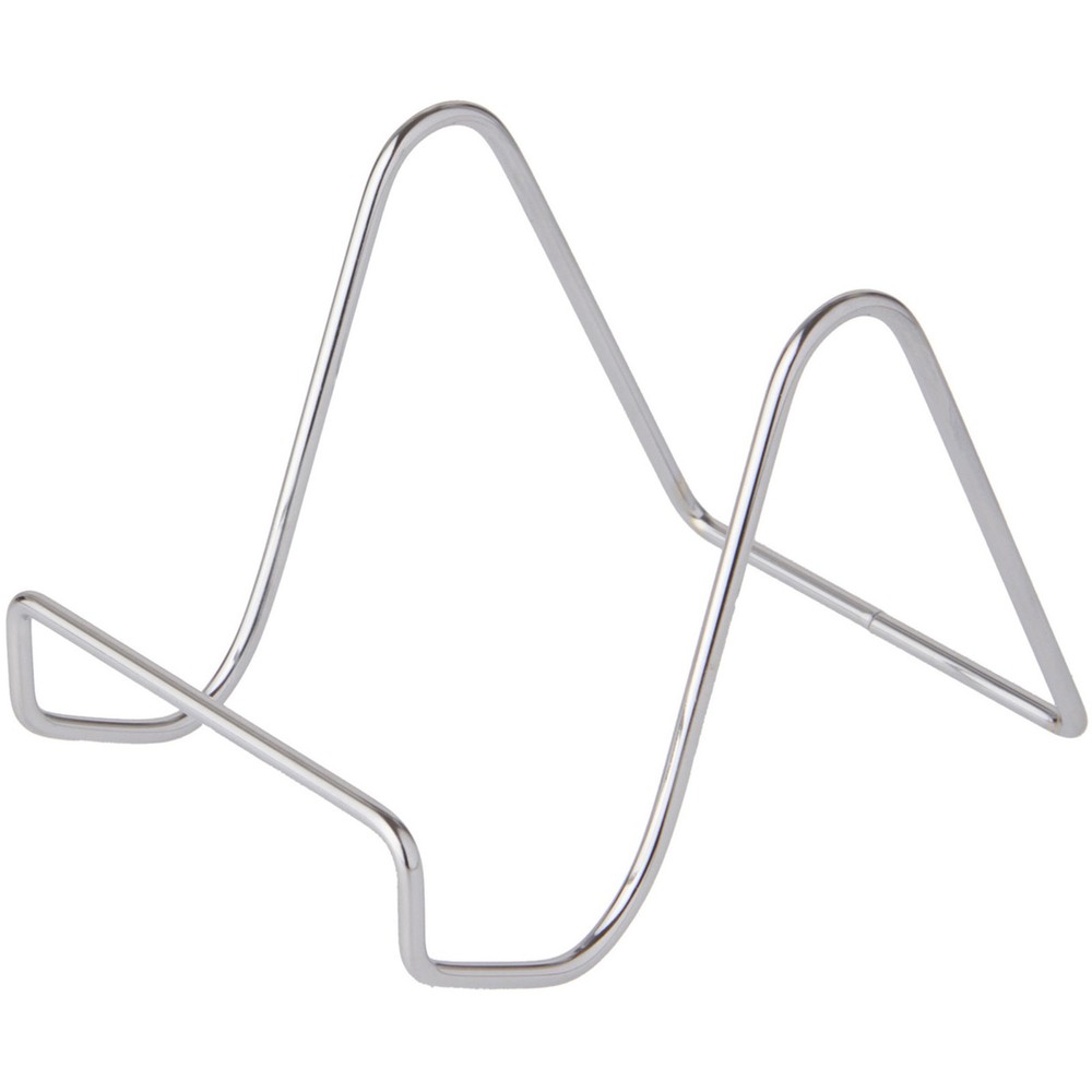 Bard's Plain Silver Wire Easel Stand, 3" H x 3" W x 4.5" D