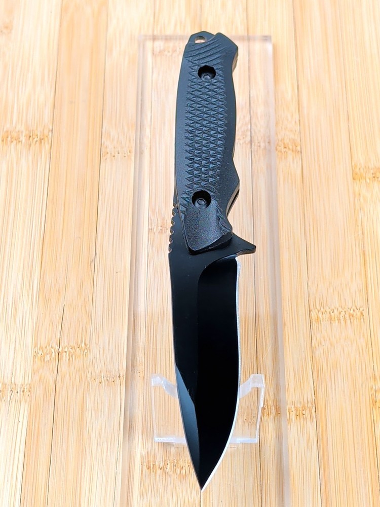 8" BLACK Mini Combat Knife w/ Polymer Handle & Sheath, 3.5" Fixed Blade, NEW