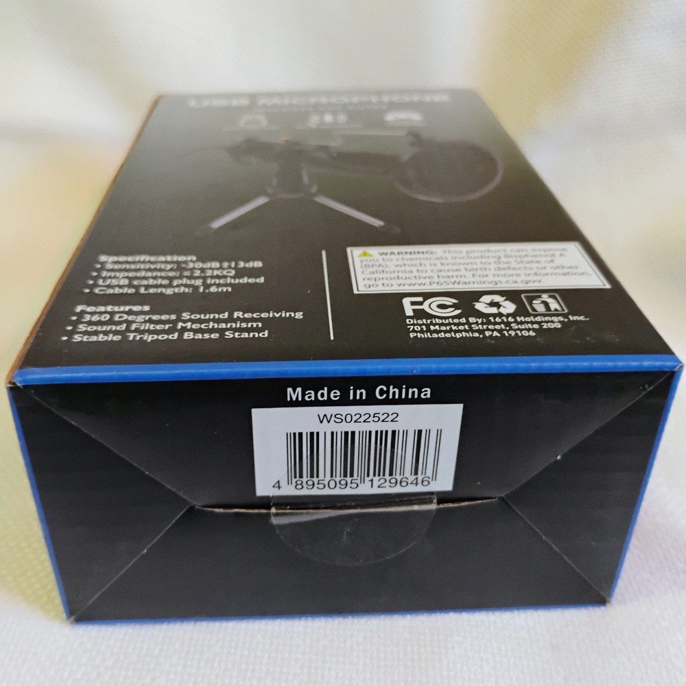 Portable USB Microphone with Pop Filter & Stand | Multi-System Compatible | NIB