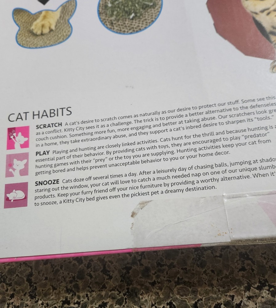kitty scratching heart shape house