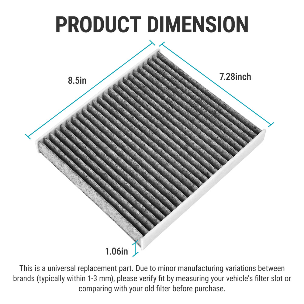 Cabin Air Filter with Activated Carbon, Replacement for CP157, Select Lexus