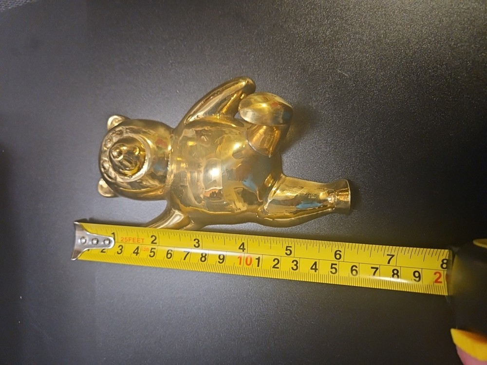 20th Century Boho Chic Brass Panda Wall Hook