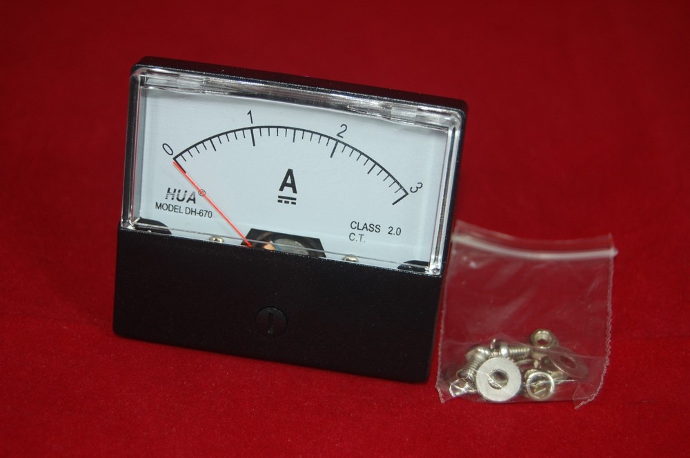 DC 3A Analog Ammeter Panel AMP Current Meter DC 0-3A 60*70mm directly Connect