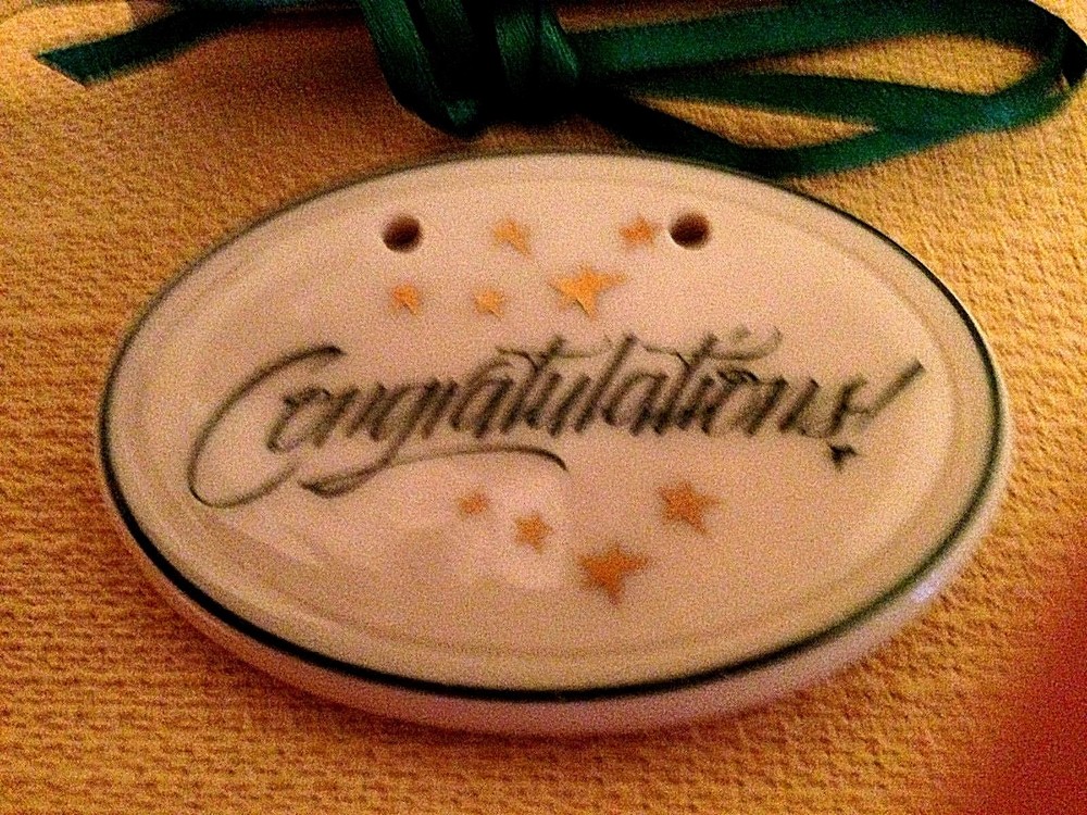 Longaberger "Congratulations" Ceramic Tie-On
