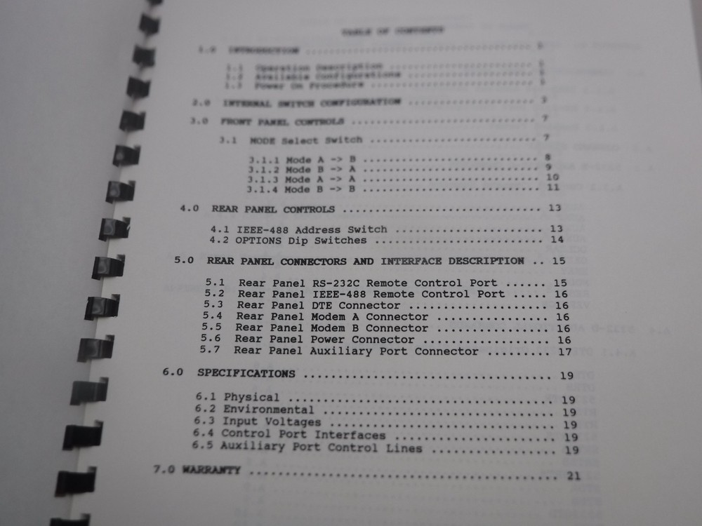 Processing Telecom Technologies PTT 5232 Digital Switch Operations Manual RS-232