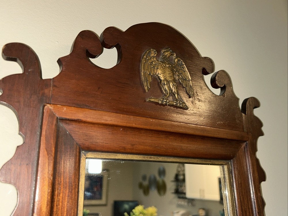 Antigue Chippendale Style Wall Mirror with Eagle Design