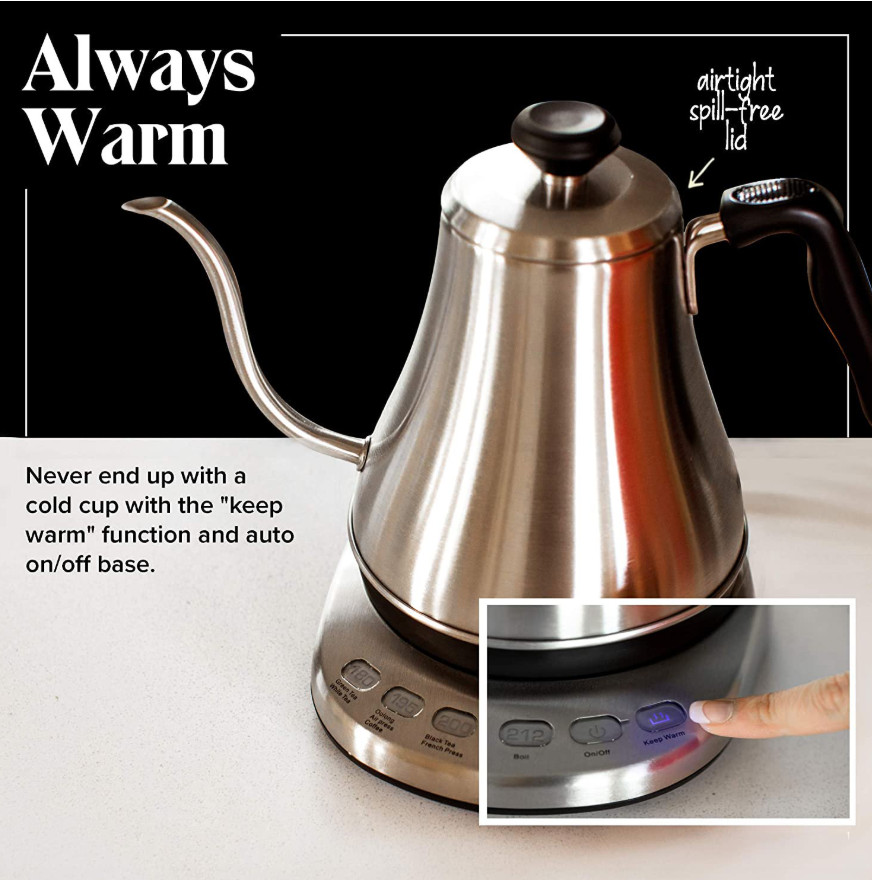 Willow & Everett Gooseneck Electric Kettle w/ Temperature Control, 1L - NO NOX