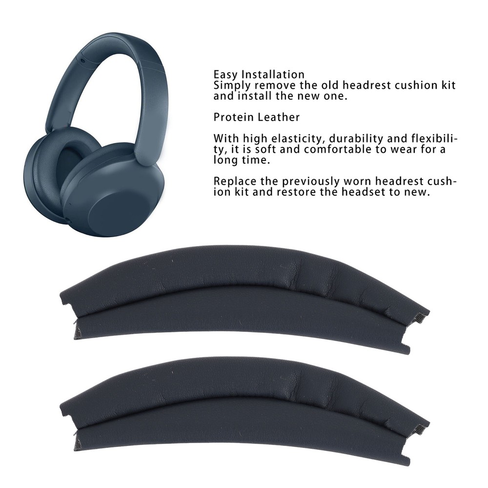 2PCS Replacement Headband Pad Protein Leather High Elasticity Headband Cush Part
